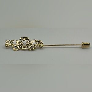 Vintage Gold Tone Floral Stick Pin Brooch